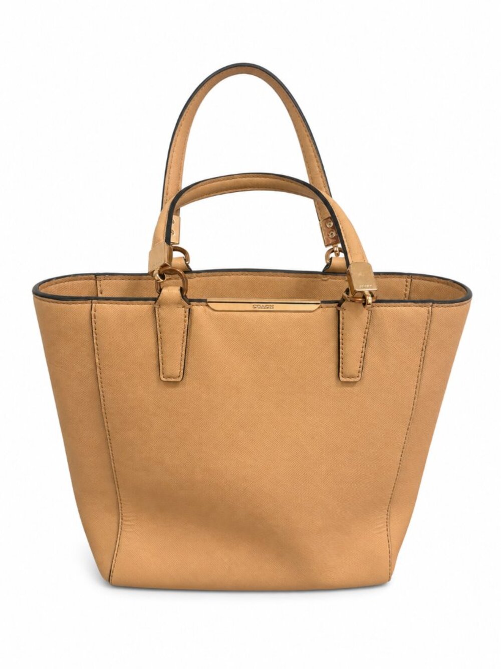 Coach 29001 Saffiano Leather Mini North South Madison Tote Bag Purse Tan - Picture 2 of 7